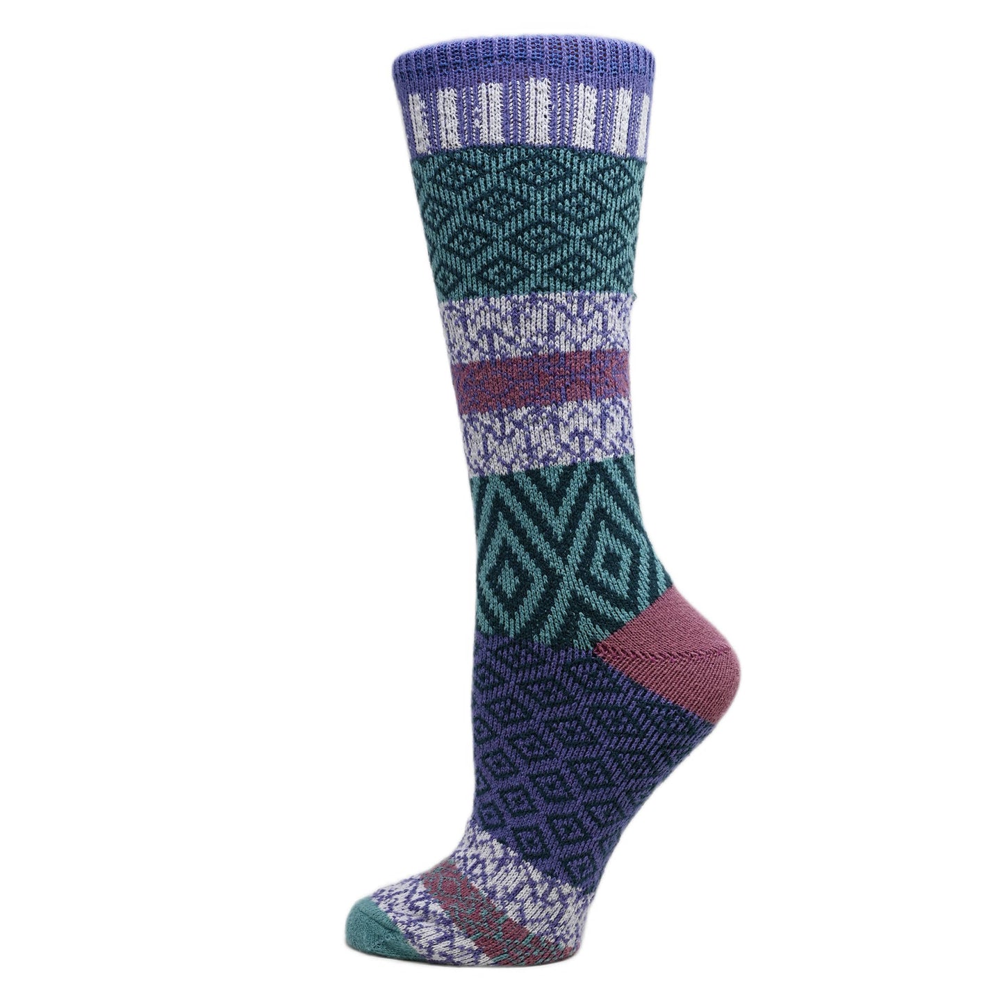 Sophia | Women's Pattern Fuzzy Crew Socks