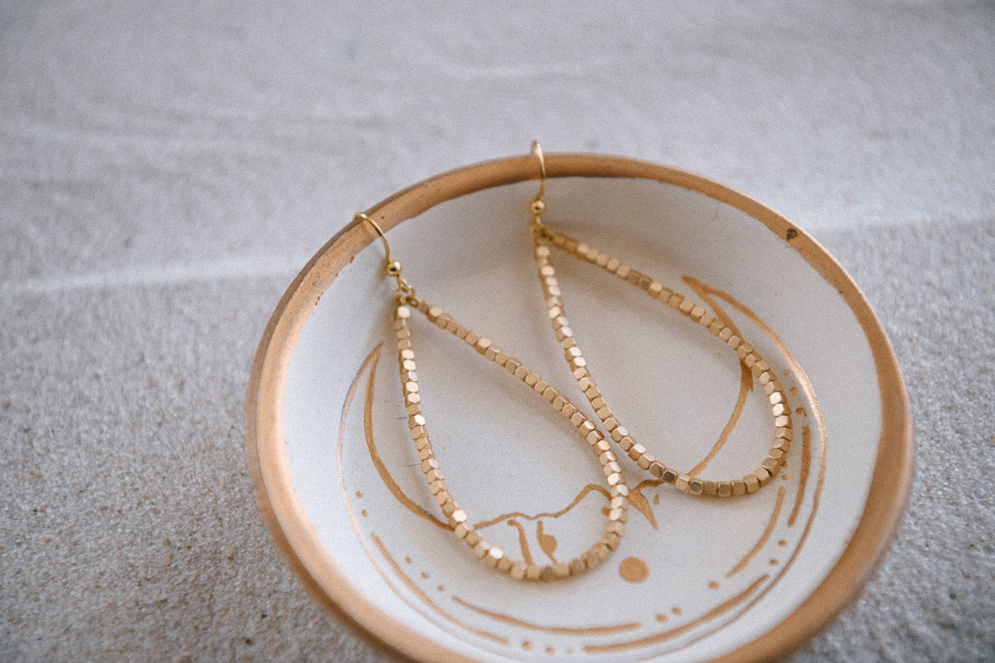 Private Label Hepburn Gold Beaded Teardrop Hoop Earrings, 2 finishes