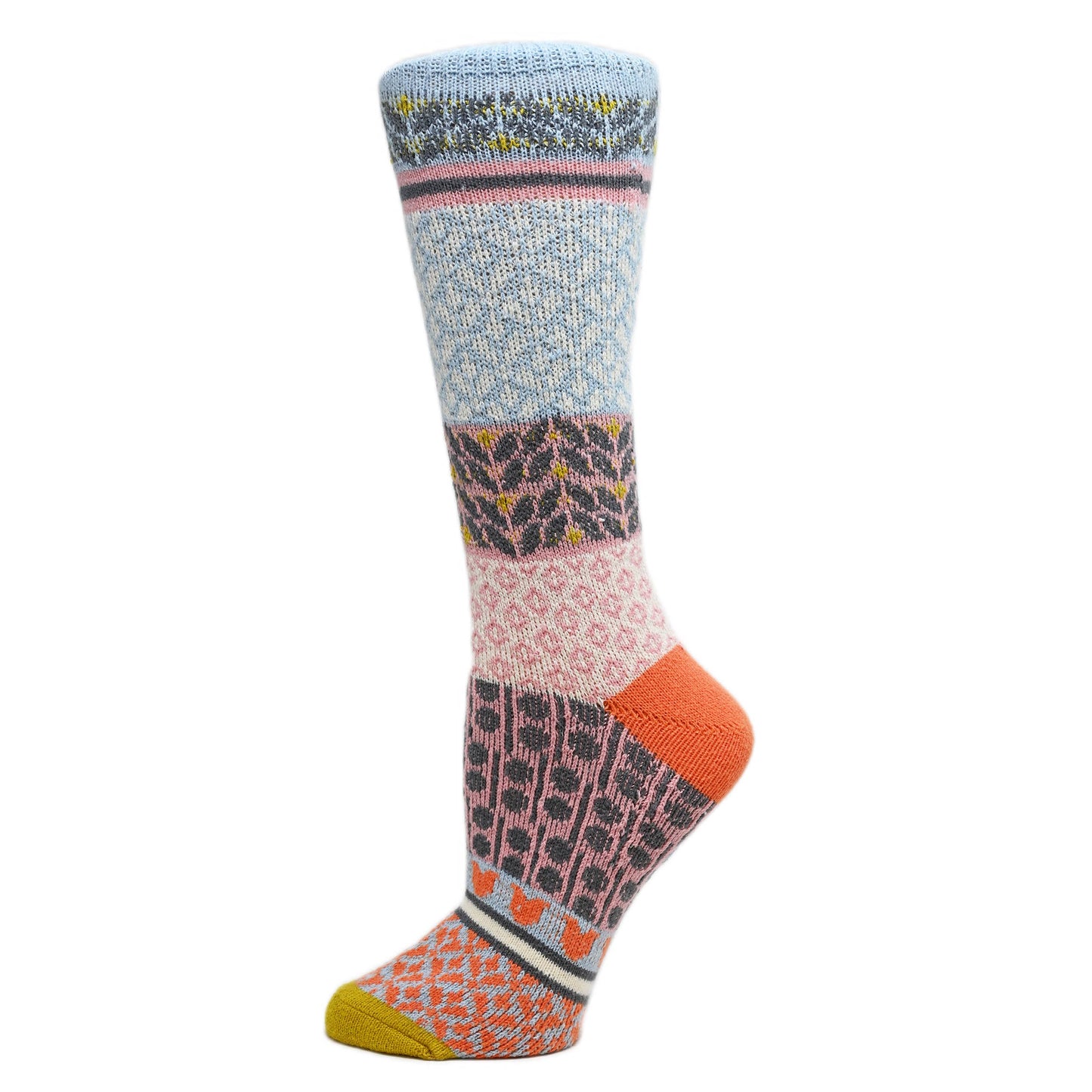Ava | Women's Fuzzy Pattern Crew Socks