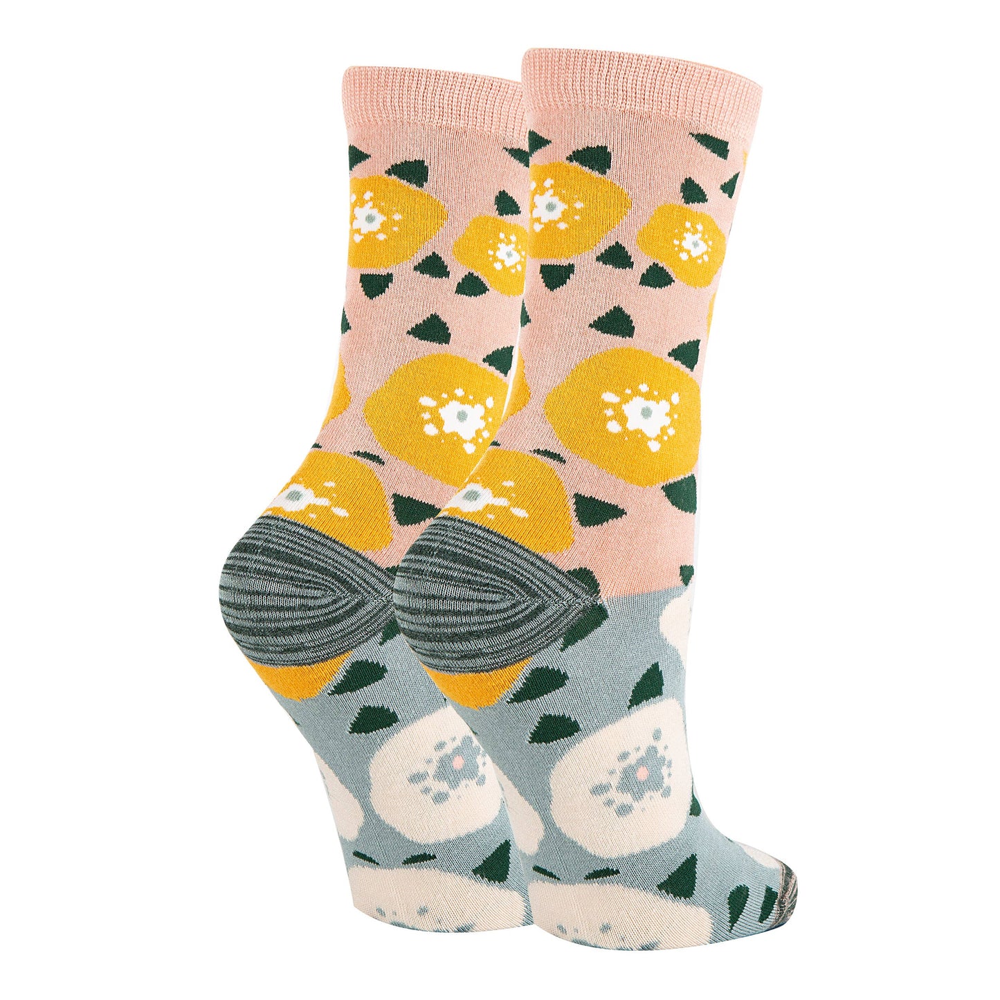 LA Flor| Women's Floral Premium Bamboo Crew Socks