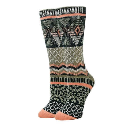Emma | Women's Pattern Soft Fuzzy Crew Socks