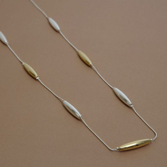 Joy Susan Metal Oblong Bead Necklace