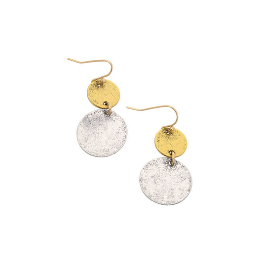 Joy Susan Double Metal Disc Earrings