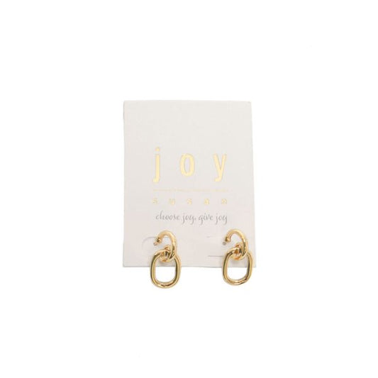 Joy Susan Gold Linked Hoop Stud Earrings