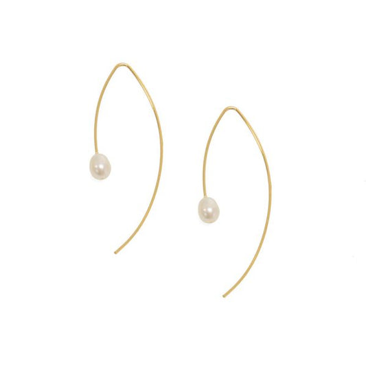 Joy Susan Gold Fresh Water Pearl Threader Earrings