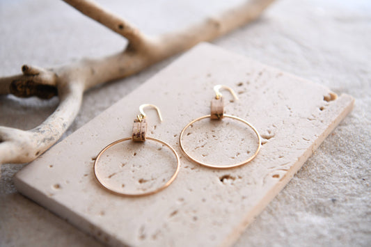 Lightweight Leather and Gold Plated Hoops