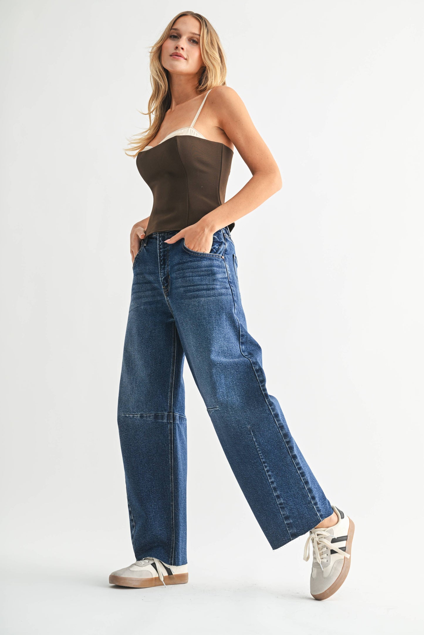 Just Black Denim Barrel Jean w/ Seams