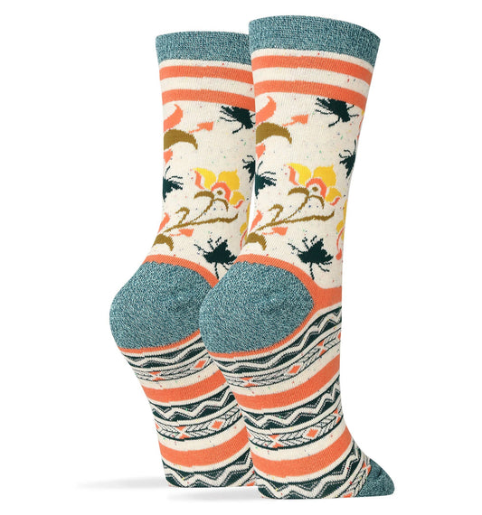 Friendship Blooms | Women's Floral Premium Crew Dress Socks