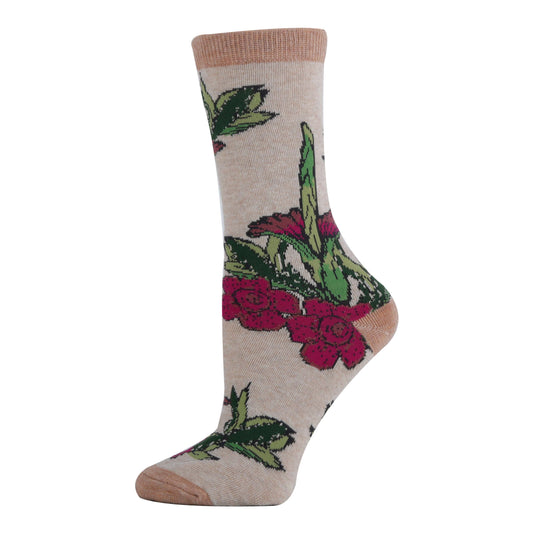 Corpse Floral | Women's Premium Cotton Crew Socks