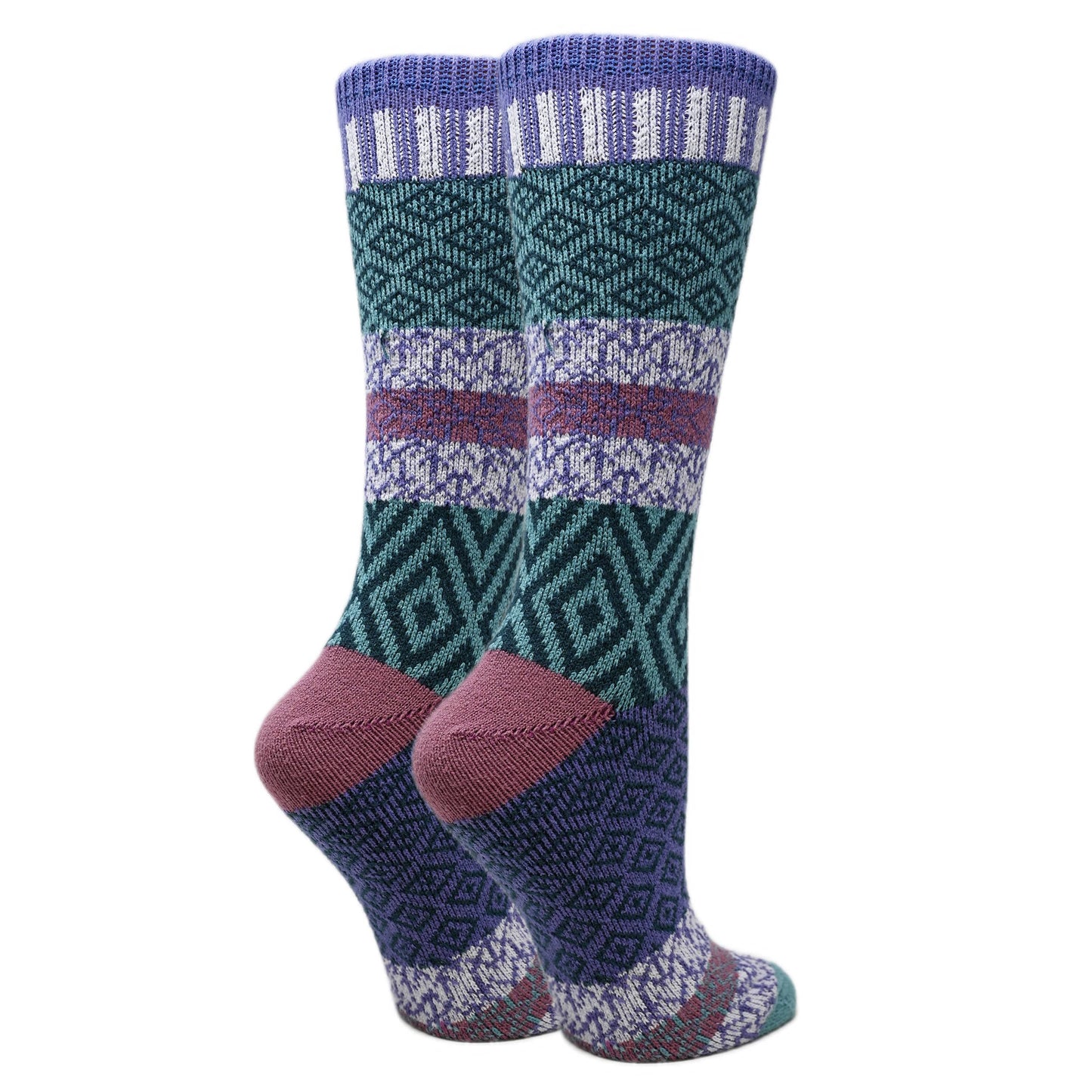 Sophia | Women's Pattern Fuzzy Crew Socks