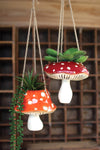 Hanging Ceramic Toadstool Planters, 2 styles