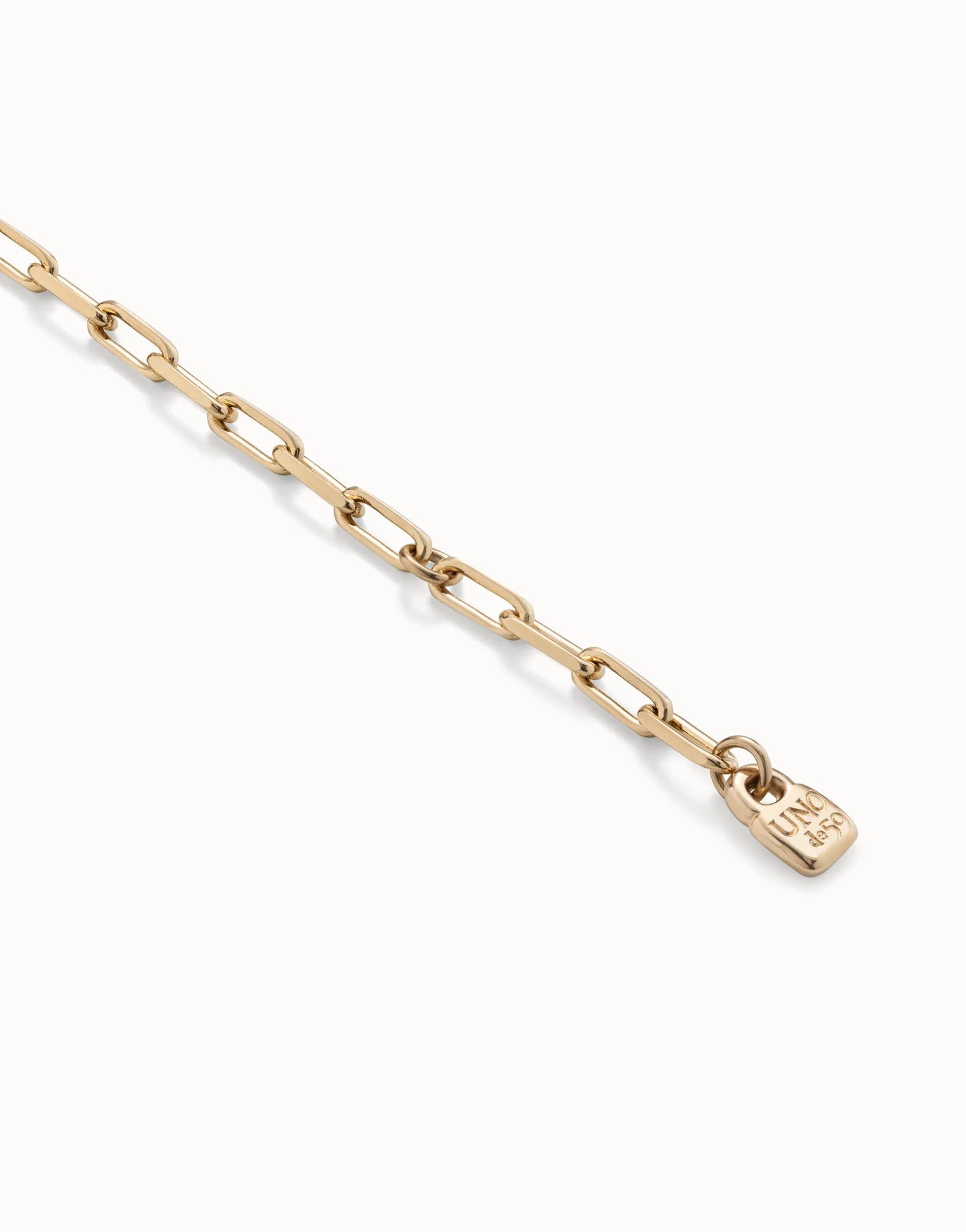 Uno de 50 Long Link Gold Chain Necklace