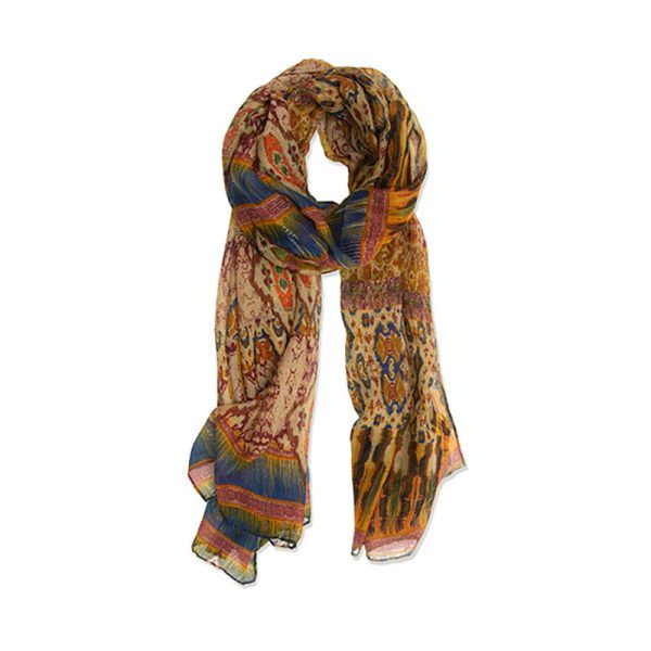 Joy Susan Mustard Challis Scarf
