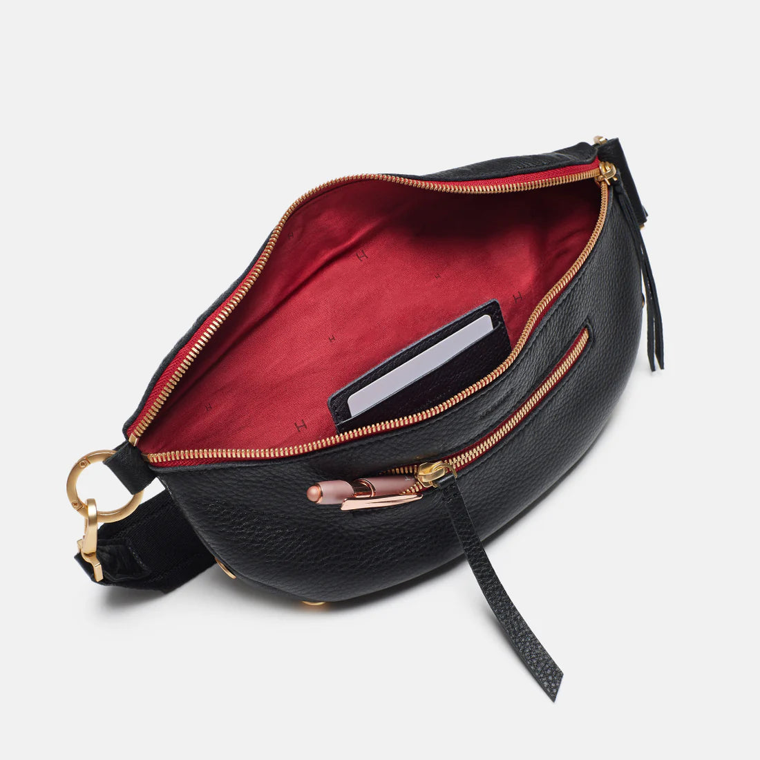 Hammitt Charles Black Red Zipper Crossbody Handbag