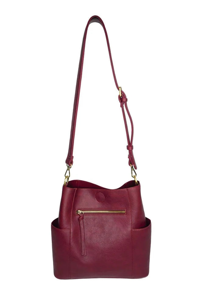 Joy Susan Kayleigh Bucket Bag in Garnet