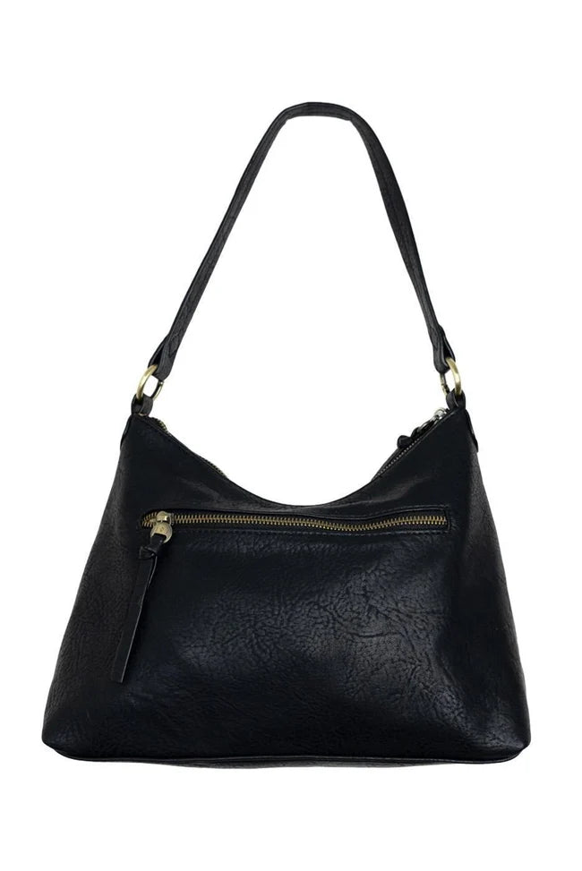 Joy Susan Sasha Pleated Hobo Crossbody in Black