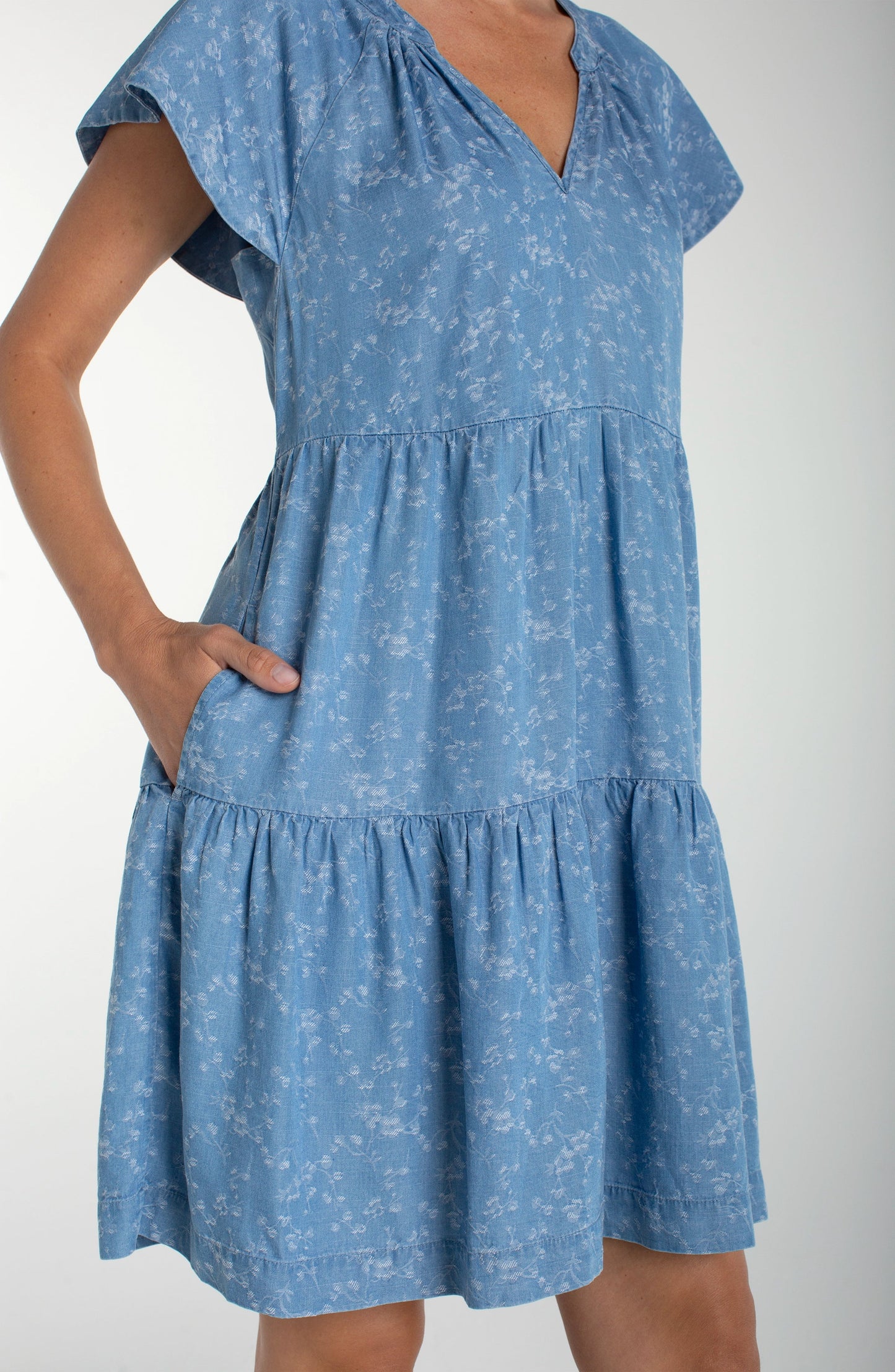 Liverpool Tiered Flutter Dress