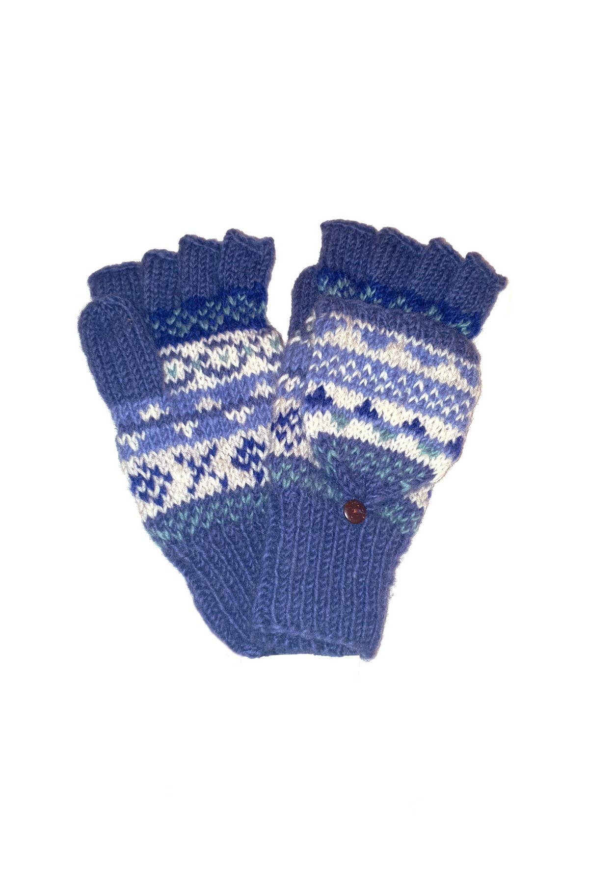 Classic Fairisle Glove Mitts Denim