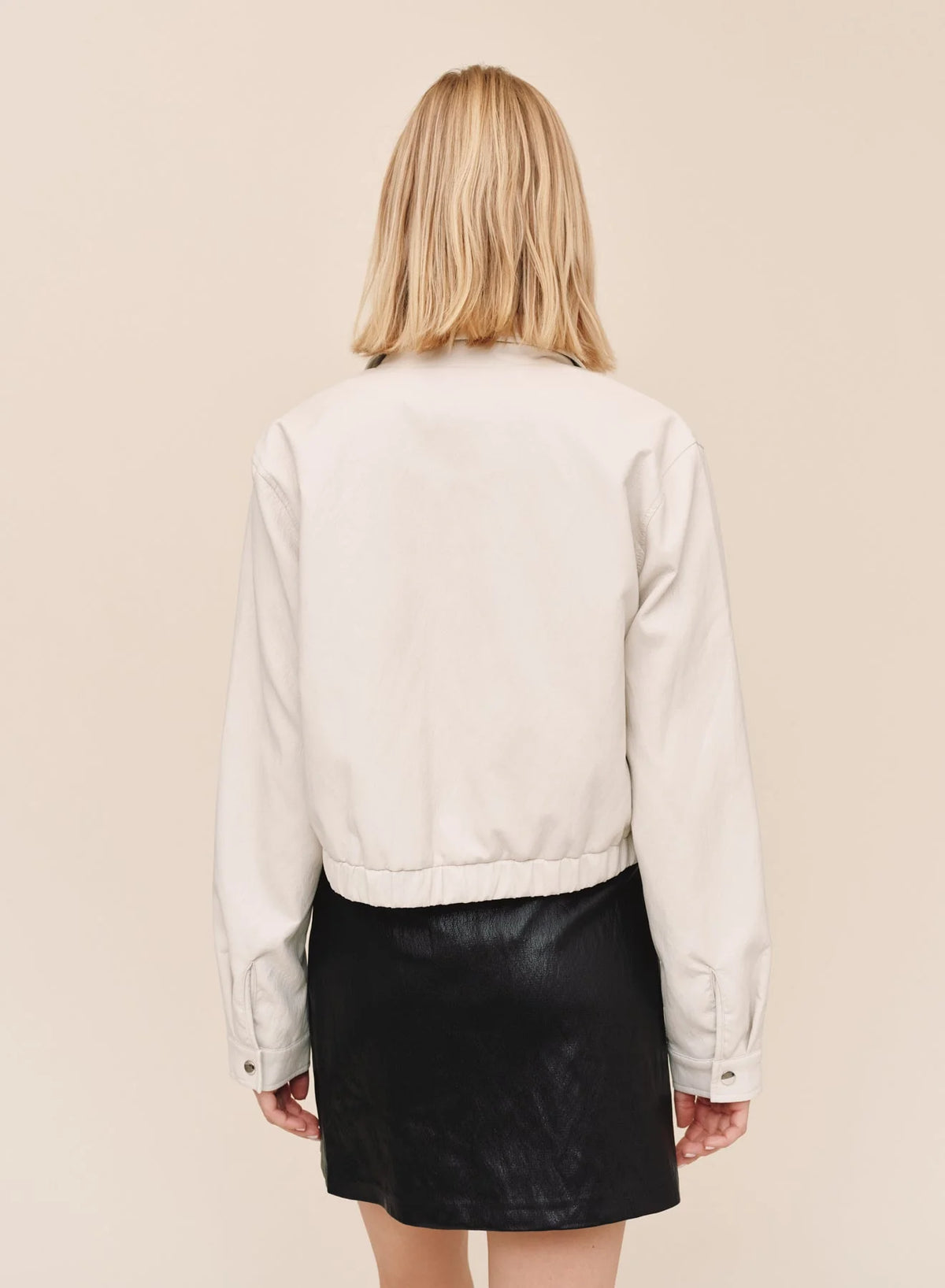 Bella Dahl Winter White Cropped Bomber Jacket