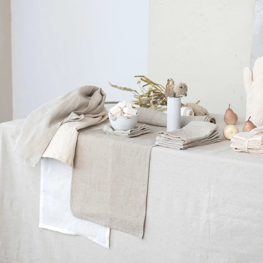 18" Square Woven Linen & Cotton Waffle Napkins, Set of 4