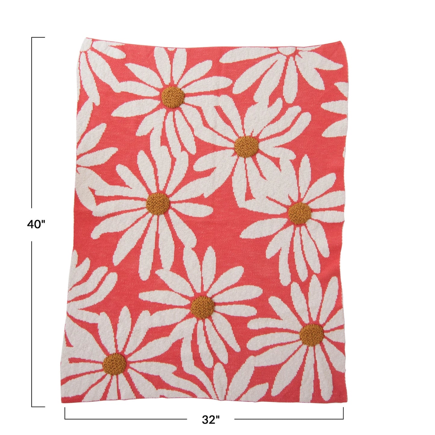 Flowers Cotton Knit Baby Blanket