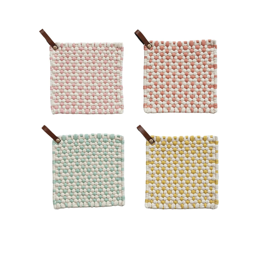 Crocheted Pot Holders, 4 colors