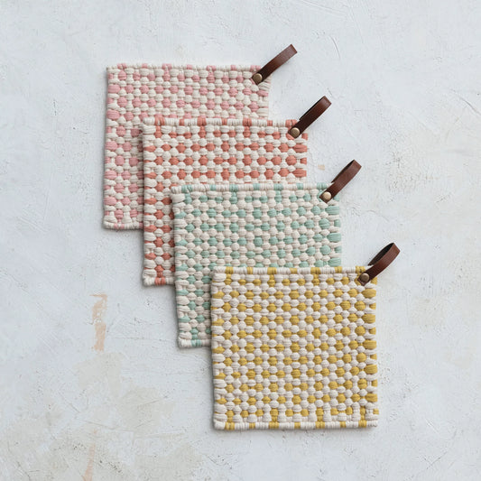 Crocheted Pot Holders, 4 colors