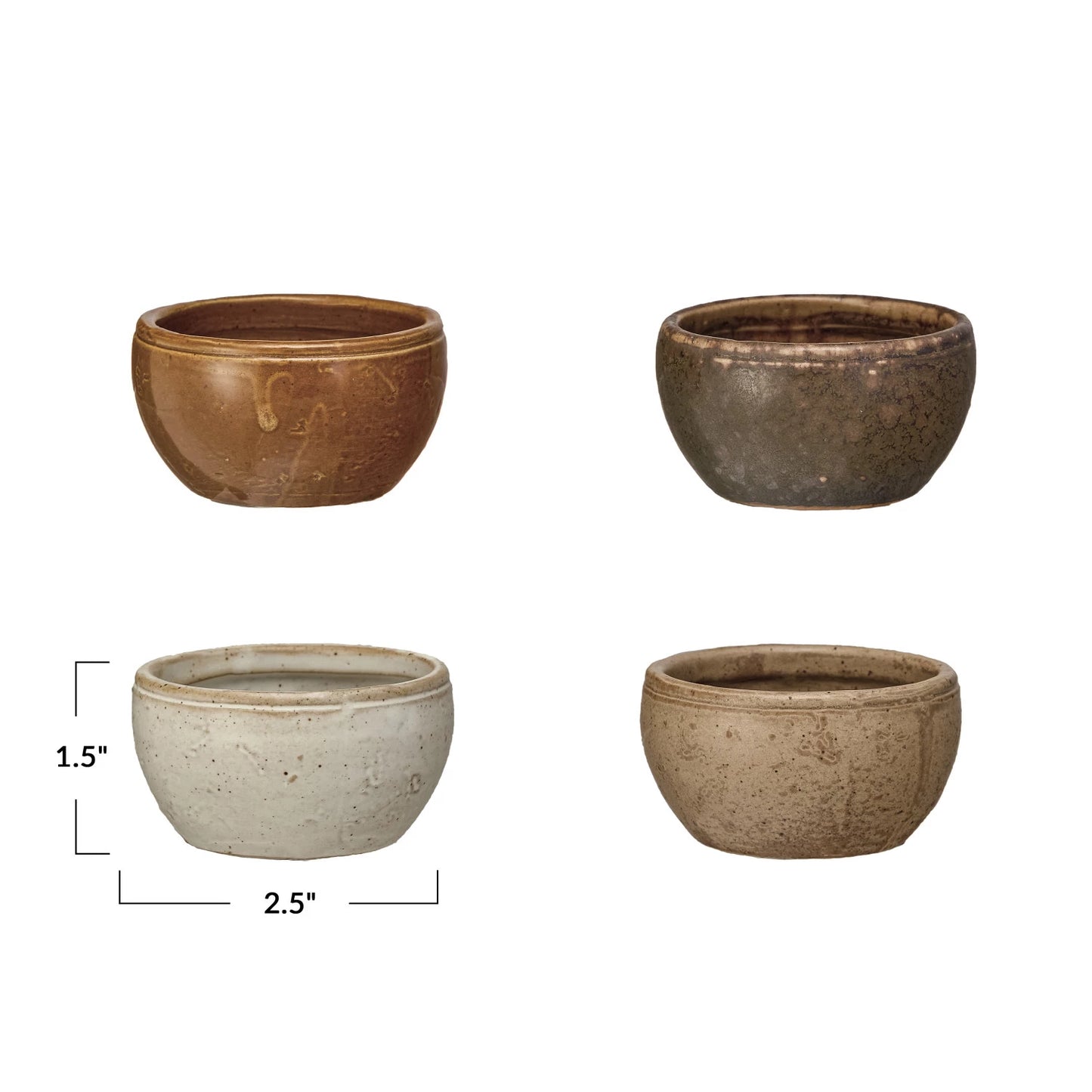 Stoneware Vintage Reproduction Pinch Pot, 4 Colors