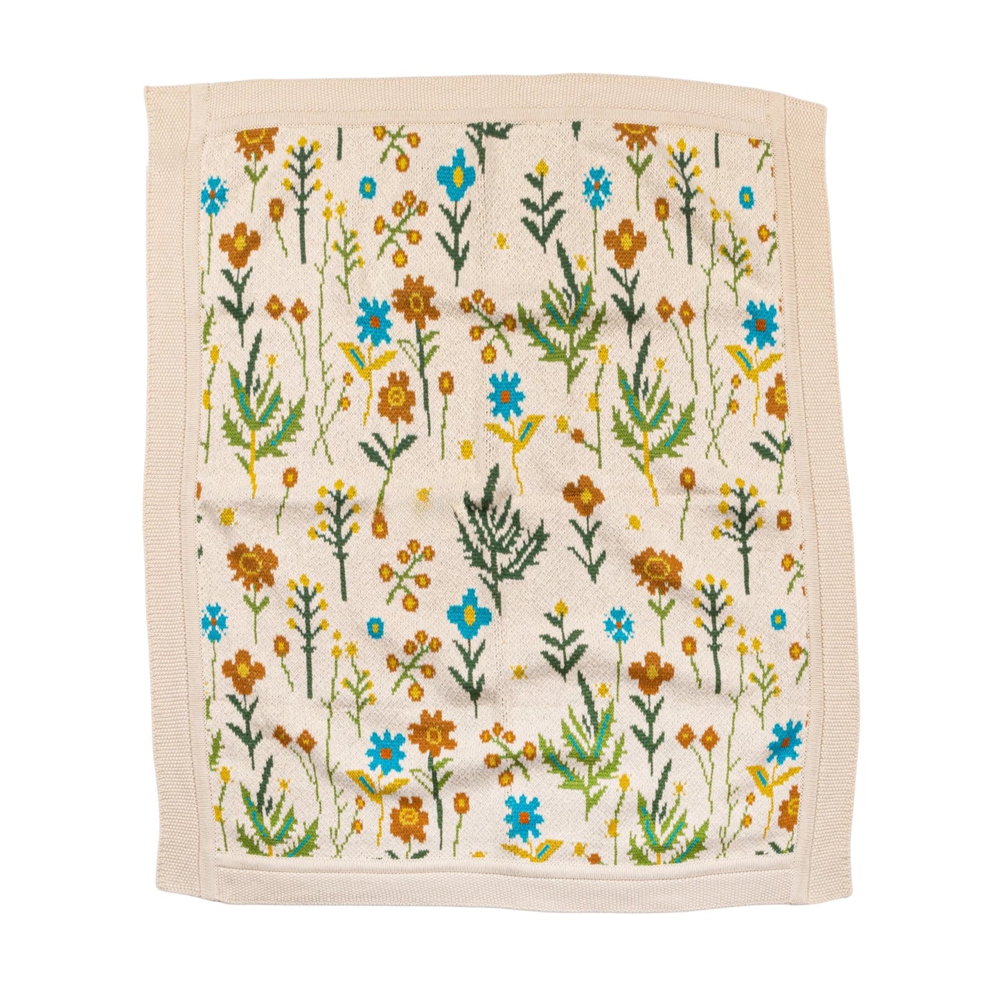 Floral Cotton Knit Baby Blanket