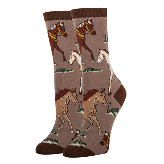 Horse Ride | Women's Novelty Cotton Crew Socks