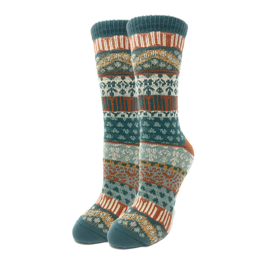 Ellie | Women's Fuzzy Pattern Warm Crew Socks