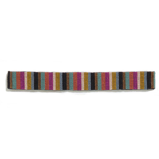 Ryan Striped Beaded Stretch Hat Band