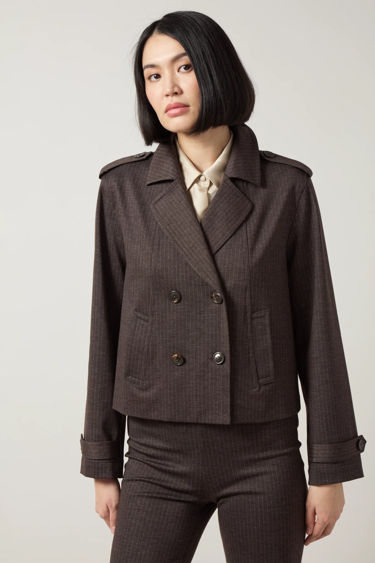 Lysse Double Breasted Crop Trench