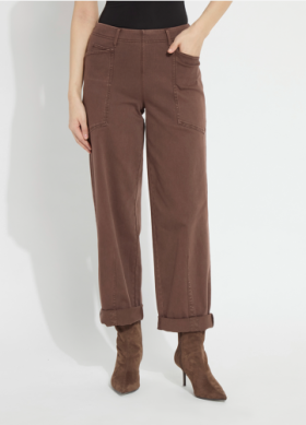 Lysse Penelope Curved Cuffed Pant in Cocoa