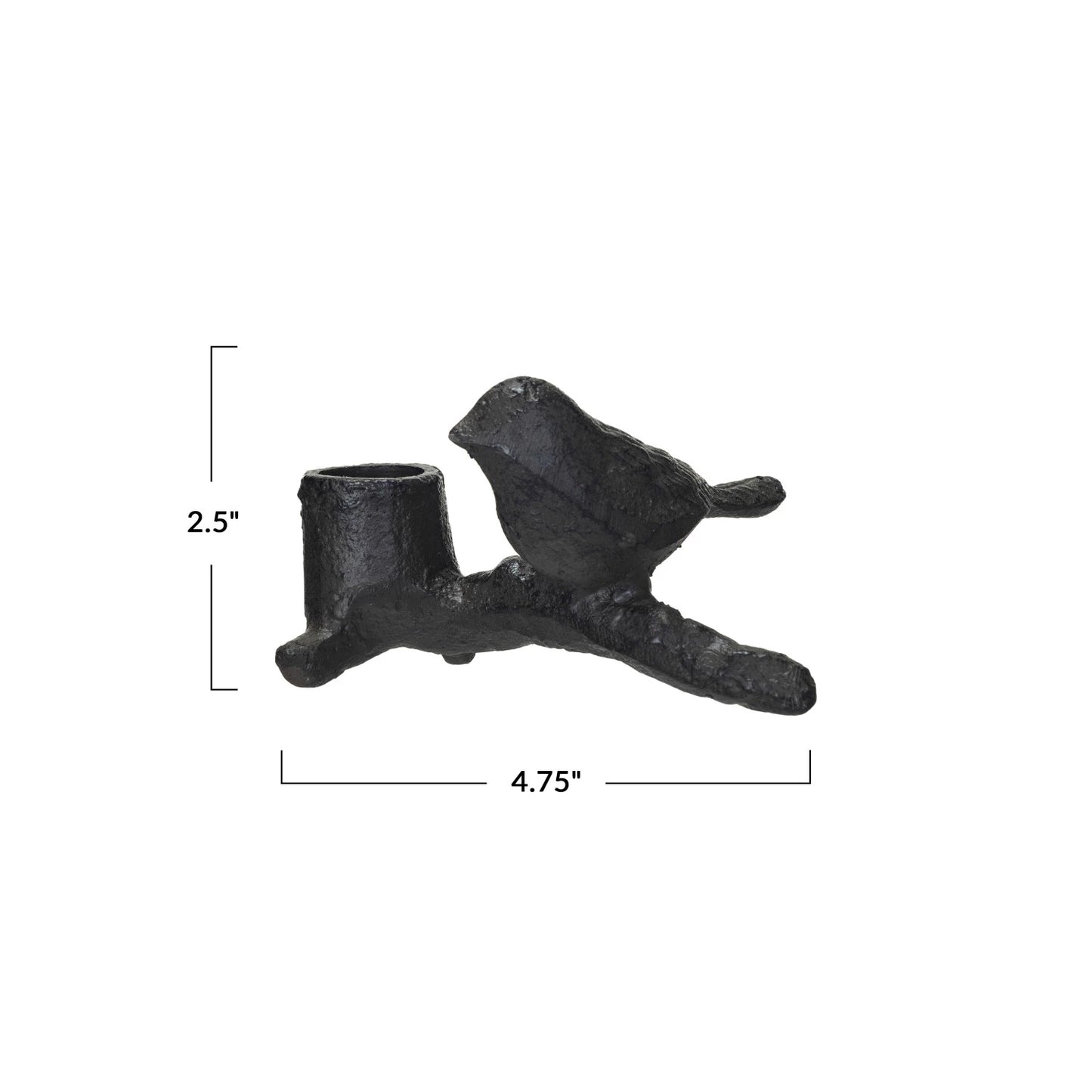 Cast Iron Taper Holder w/ Birds on Branch, 2 sizes