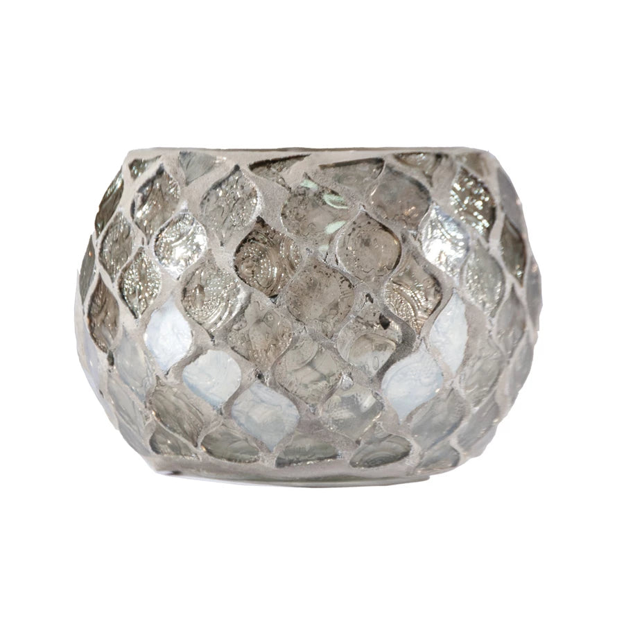 Mercury Glass Mosaic Tealight/Votive Holder