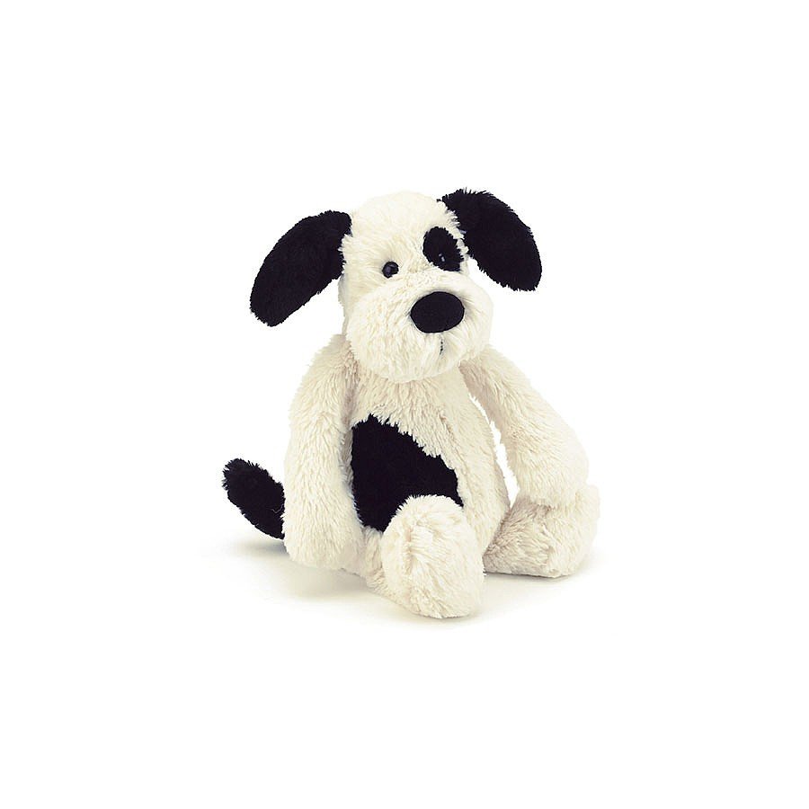 Jellycat Bashful Medium Black And Cream Puppy