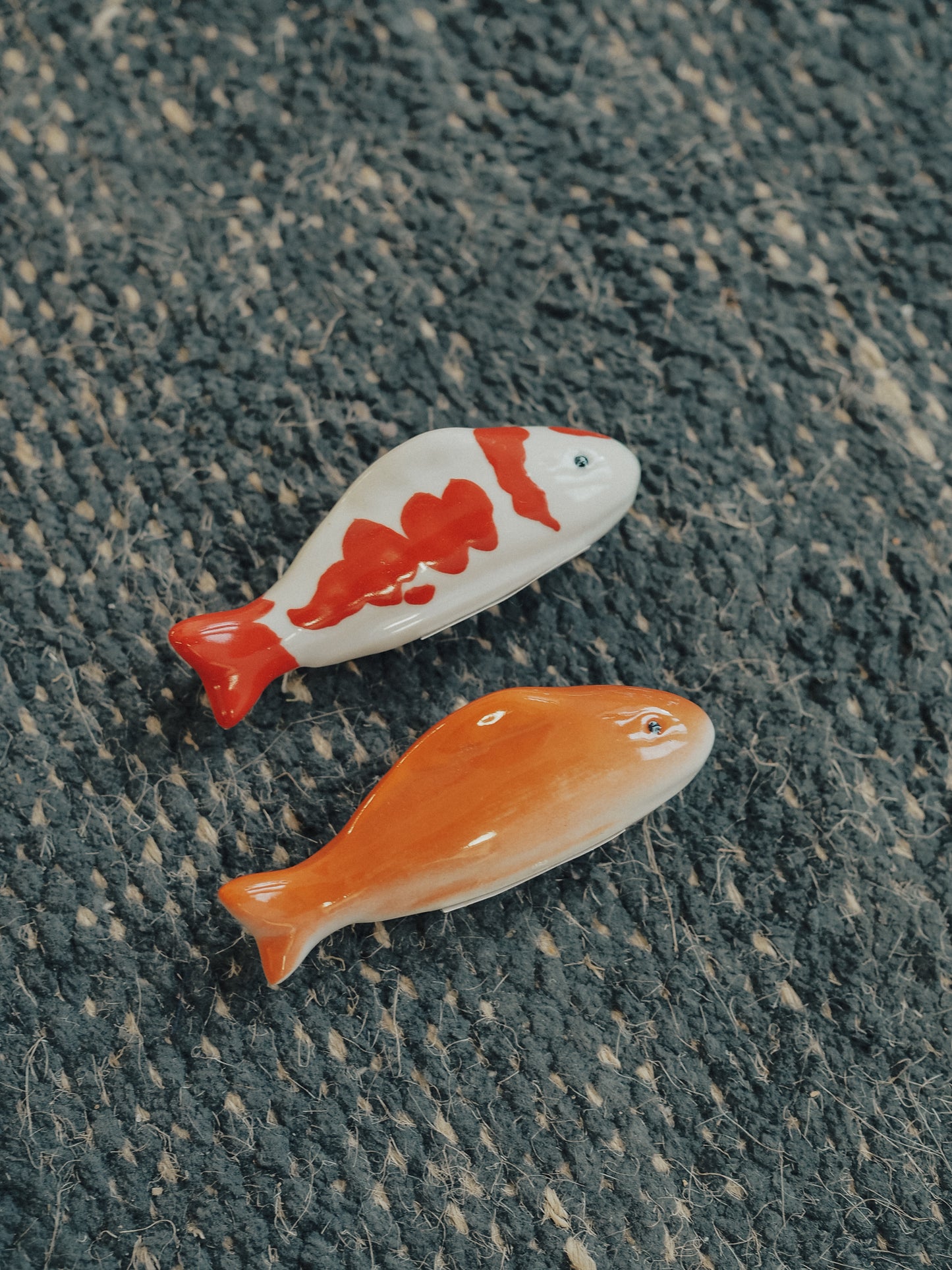 Small Stoneware Floating Fish Figurine
