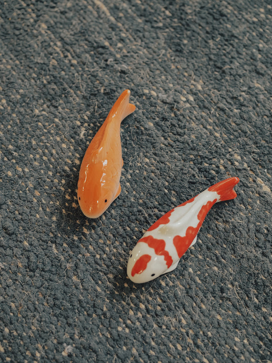 Medium Stoneware Floating Fish Figurine