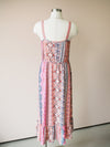 Tribal Hi-Lo Button Front Pink Dress