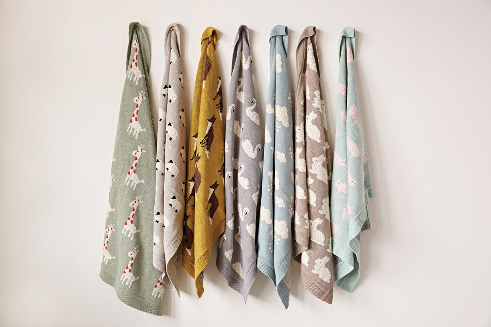 Lamb Cotton Knit Baby Blanket