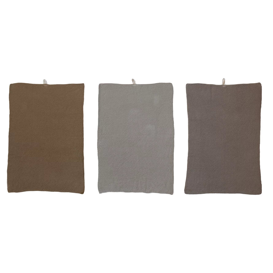 Cotton Knit Tea Towels, 3 Colors