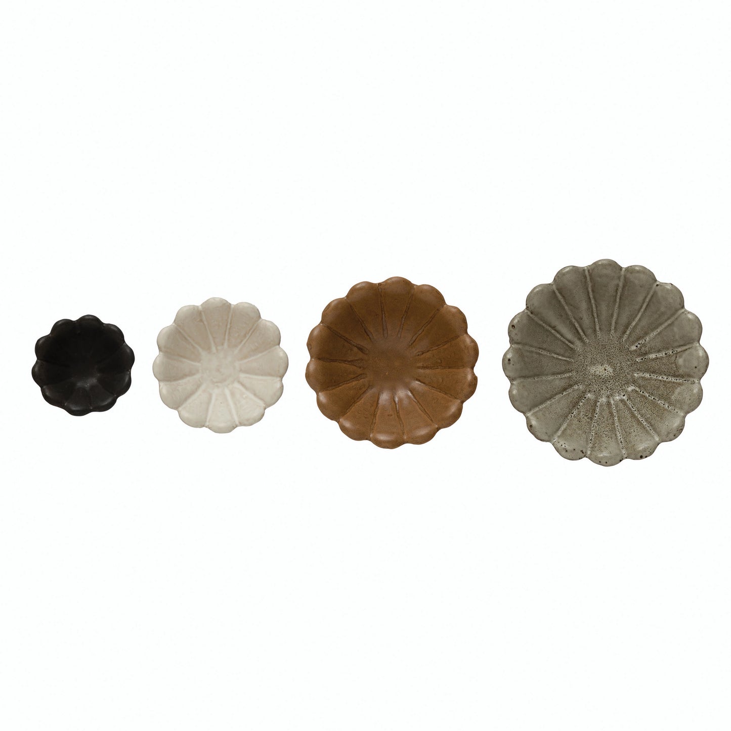 Stoneware Flower Bowl, Set of 4