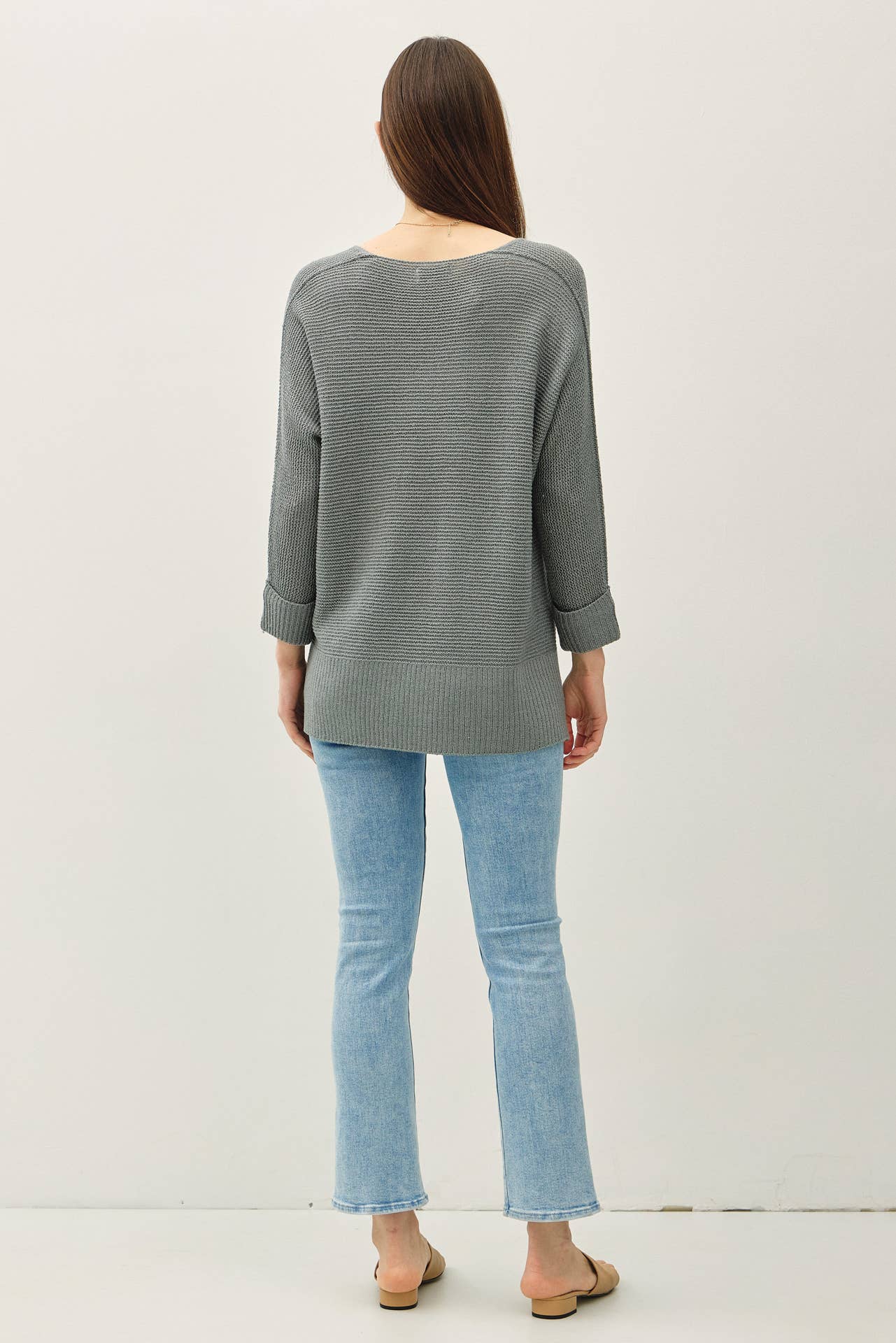 V-NECK DOLMAN SLEEVE SWEATER, 3 colors