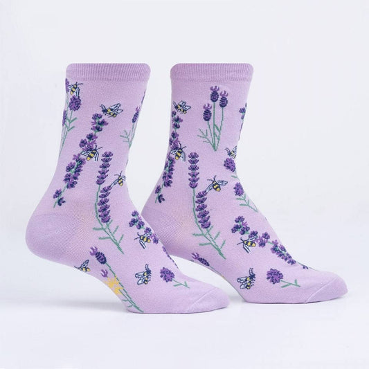 Bees and Lavender Crew Socks