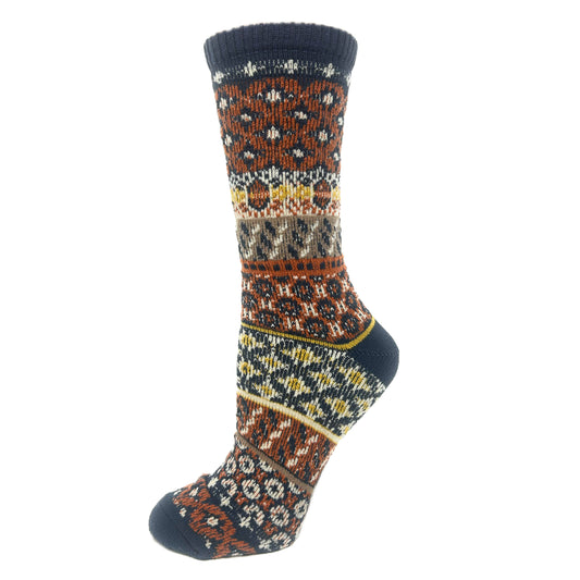 Luna | Women's Fuzzy Fair Isle Knit Socks