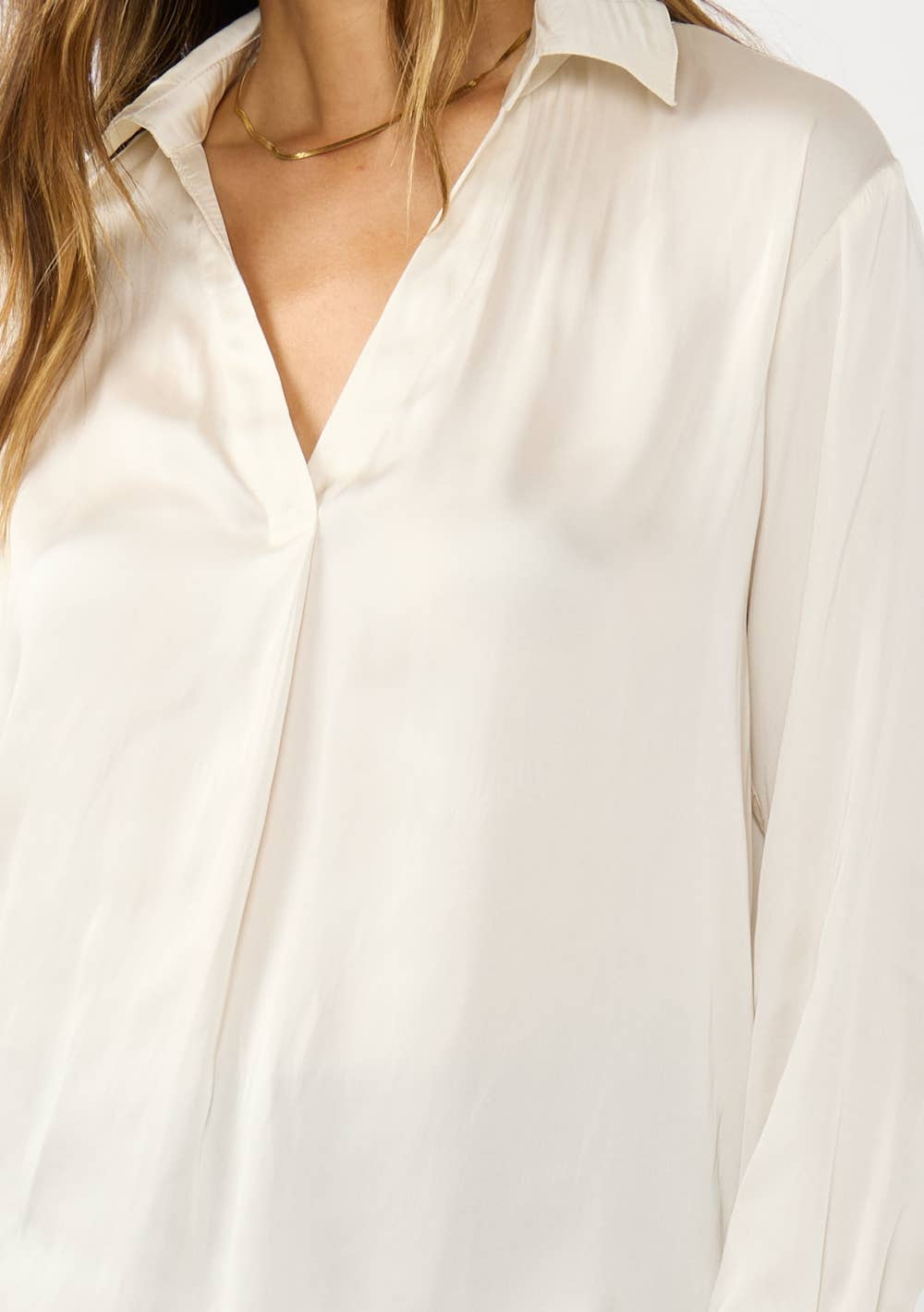 Lovestitch Split Neck Satin Blouse