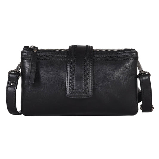 Latico Malta Black Leather Crossbody
