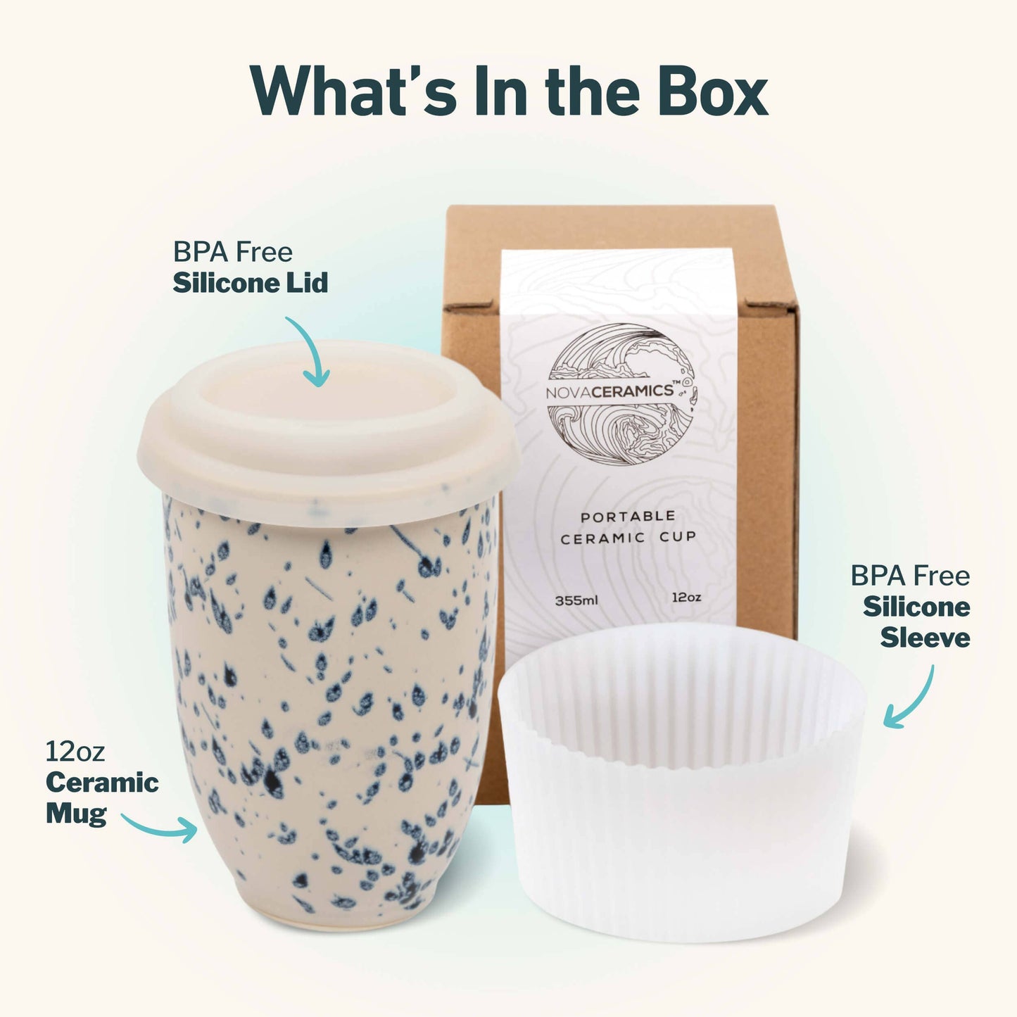 Orchid Ceramic Travel Mug – 12oz with Lid & Sleeve