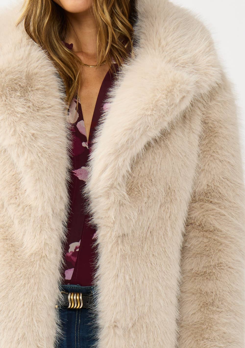 Lovestitch Plush Longline Faux Fur Coat